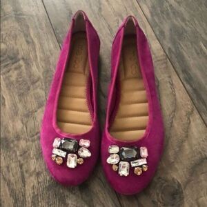 Me Too Women's Black Sapphire Suede Jeweled Flats